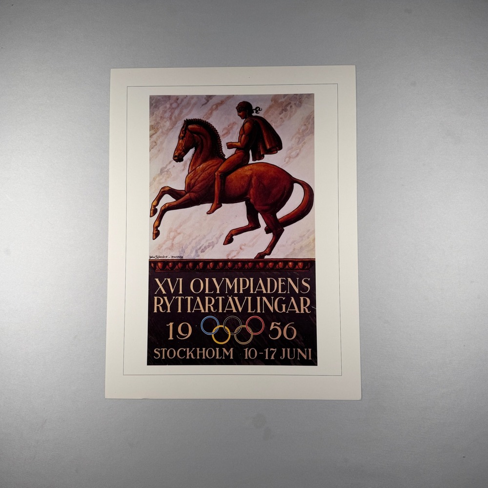1956 Stockholm Olympics Equestrian Poster John Sjösvärd Art Print 12x16 1956 IOC
